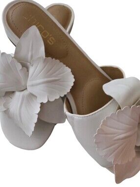 Chicos White Floral Slide Sandals for Women
